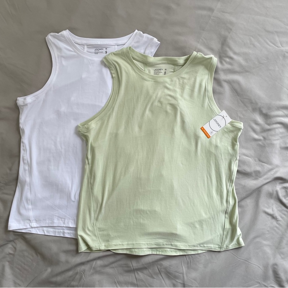 Women’s Jockey 2 piece bundle Tank Tops - White and Light Green